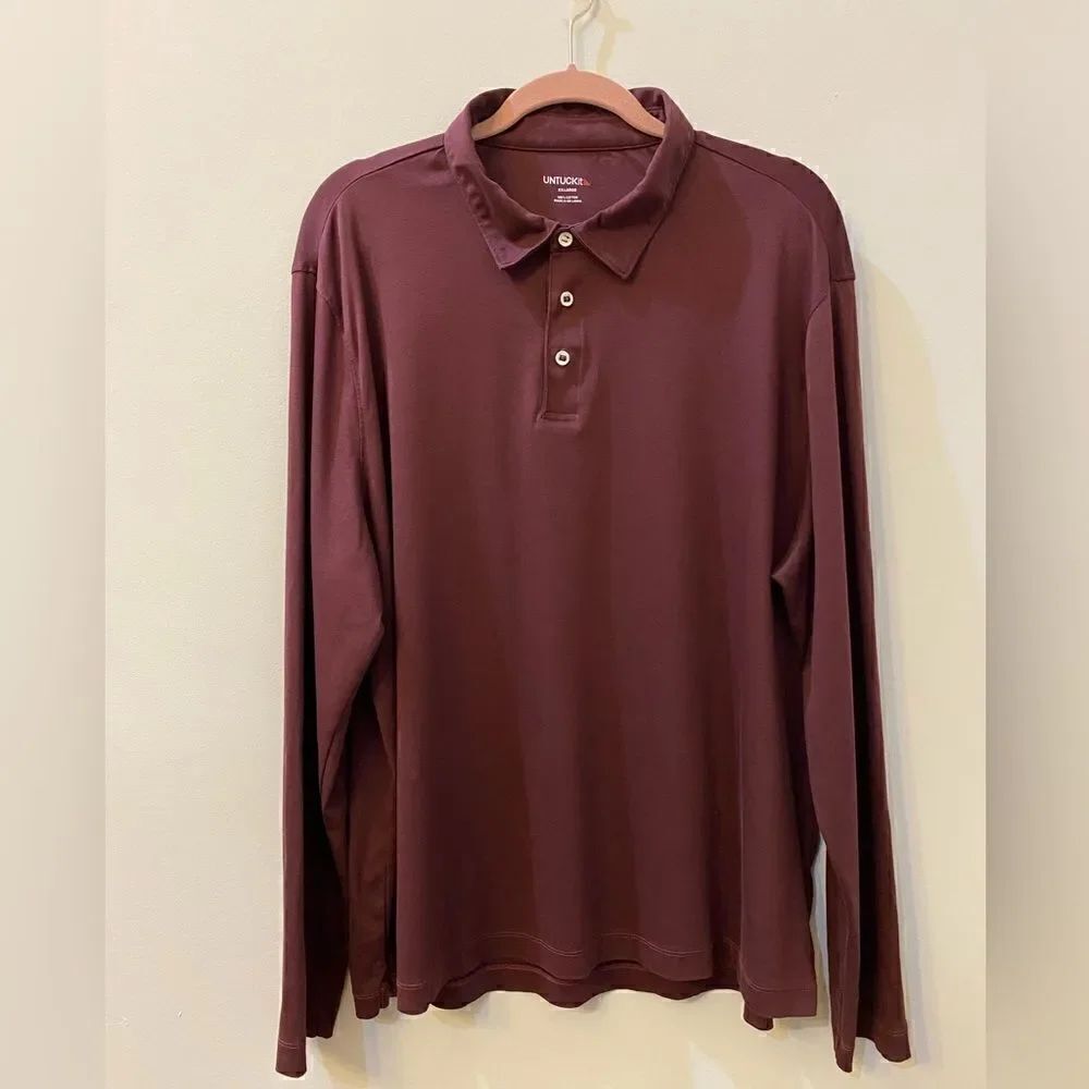 Untuckit Long Sleeve Polo Shirts Men Size XXL